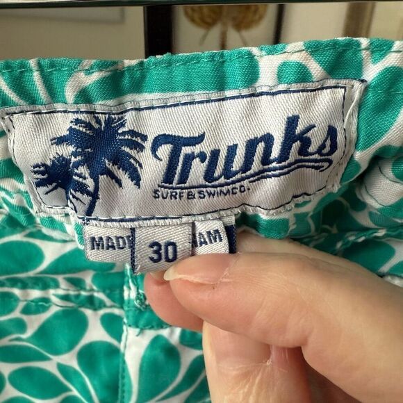 Trunks Surf & Swim Mens Swim Trunks Board Shorts Green $54 Size 30 - Picture 6 of 8